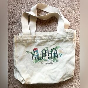 Vintage Aloha Hawaii Canvas Tote Bag Retro Beach Market Bag Pocket Surfer Floral
